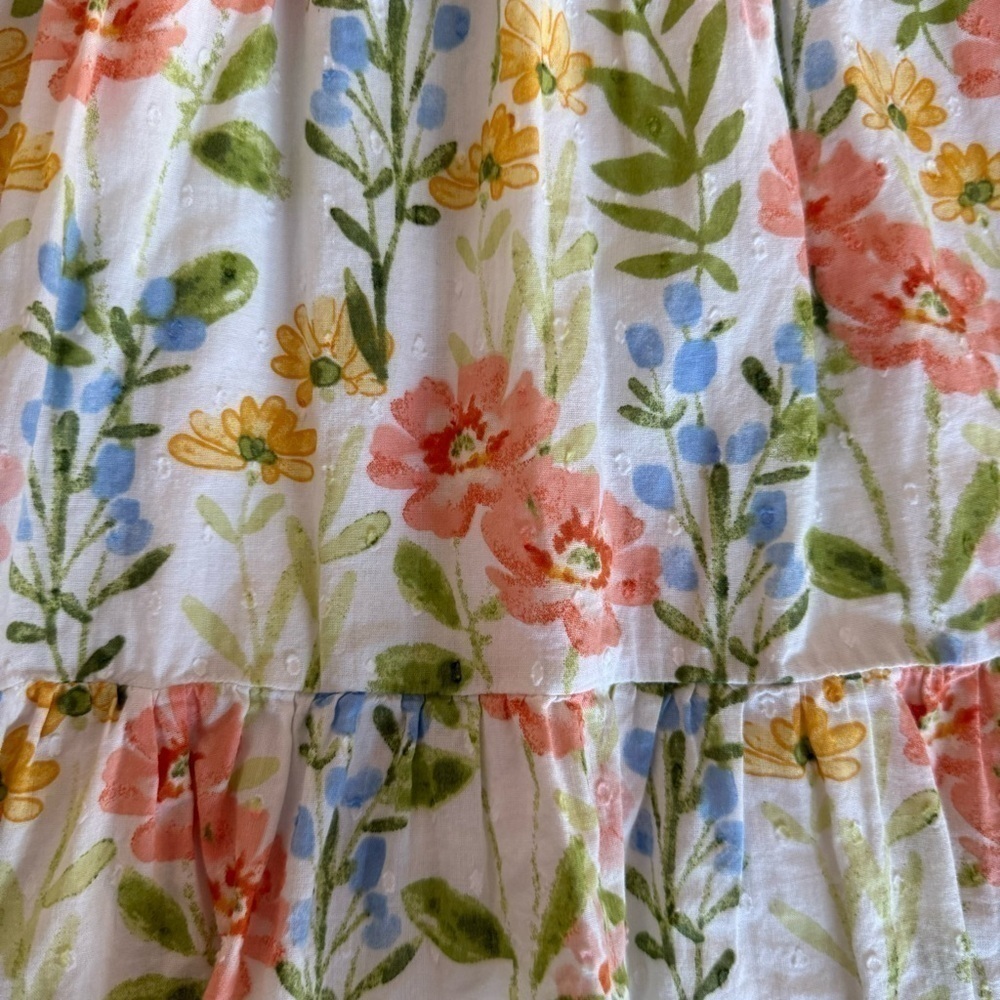 Gymboree Girls Floral Ruffle Dress - Prairie Fields - Bunnys Tail Size 7 - Picture 2 of 7